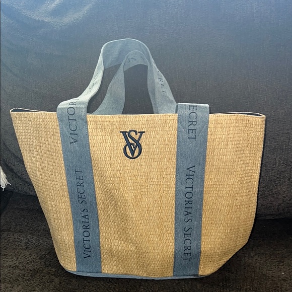Victoria's Secret Handbags - Victoria’s Secret straw beach tote bag